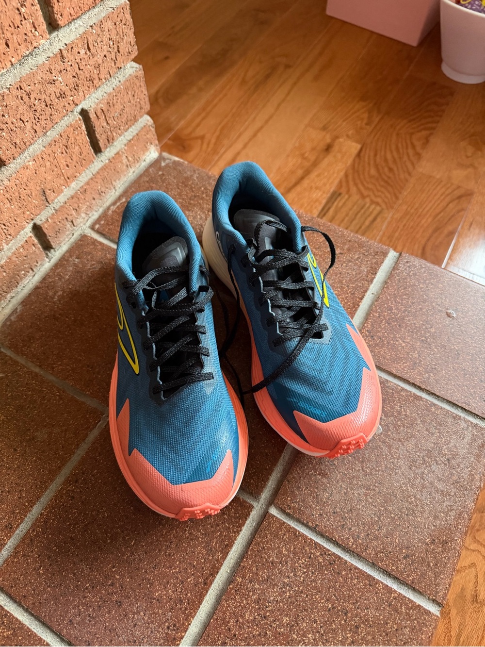 Brooks men's Sneakers - Teal, Coral & Yellow Accents - Picture 2 of 5